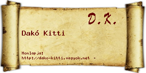 Dakó Kitti névjegykártya